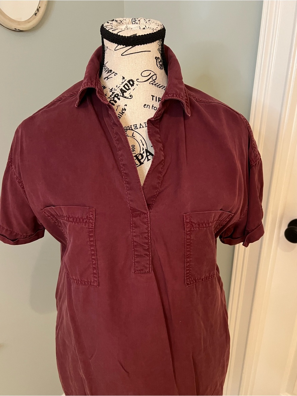 NWOT Universal Thread short sleeve utility shirt dress | SZ XS | V Neck |Pockets - Picture 6 of 13